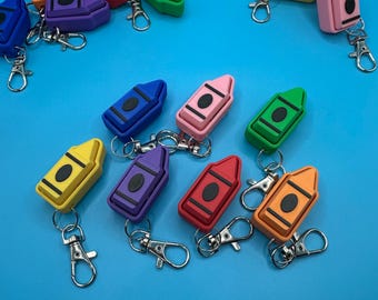 Crayon Fidgets! - Clicker Fidget Keychains - 3D Printed Fidgets