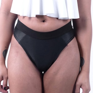 GenderBender Black Tucking Gaff Thong with Grip Elastic