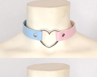 Gargantillas con forma de corazón y broches con temática del orgullo