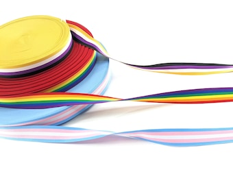 Cinta de grogrén tejida de doble cara de 1 pulgada y 25 mm con bandera del orgullo