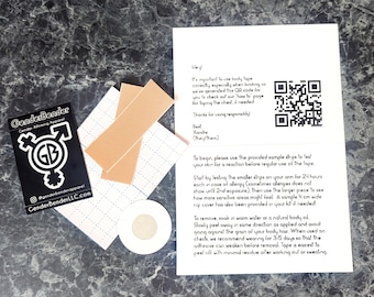 Cinta corporal de nailon extra suave GenderBender - Kit de muestra de tiras de prueba cutáneas con protector de pezón