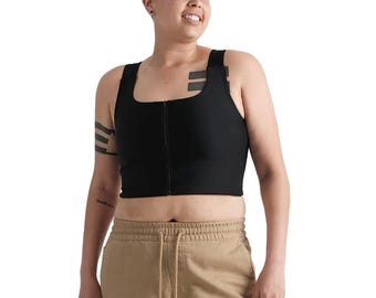 GenderBender Zippered Half-Length Binder for Soft Chest Binding