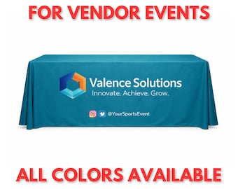 Custom Tablecloths for Vendor Events, Trade Shows & Craft Fairs | Branded Logo Table Covers for Booth Displays