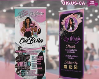 Personalize Retractable Banner, Custom Printed Roll Up Banner With Stand For Event and Party, Personalize Beauty Retractable Banner Sign