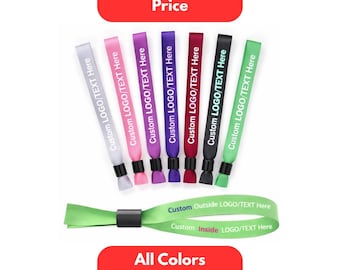 Custom Festival Wristbands with Logo | Personalized Event Entry Bands | Concert, Party, Club & Admission Fabric Wristband