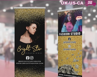 Custom Roll Up Banner, Personalize Retractable Banner With Stand For Event and Birthday Party, Personalize Beauty Sign