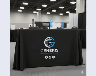 Custom Logo Tablecloths for Trade Shows & Craft Fairs | Fitted Branded Table Covers for Vendor Booths, Events | Business Display Tablecloths