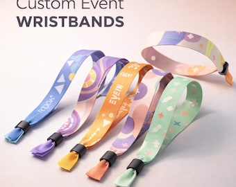 Custom Event Wristbands Bulk Personalized Fabric Festival Bands Wedding Party Favors Custom Logo Wrist Bands Adjustable