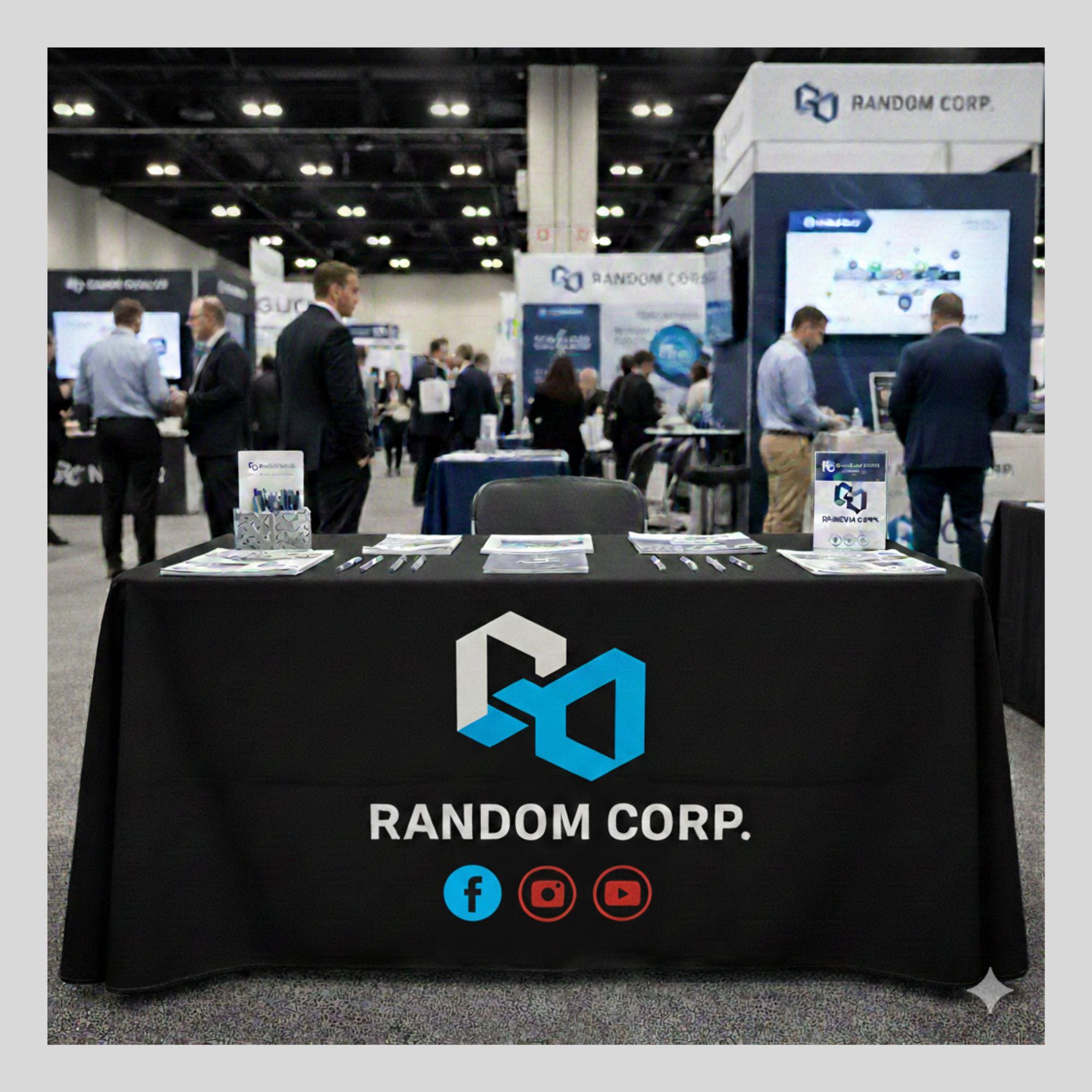 Custom Tablecloth for Corporate Events – Branded Logo Table Throw ...