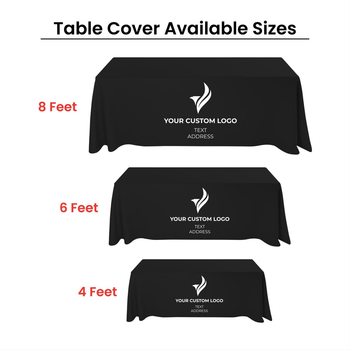 Custom Logo Tablecloth, Branded Table Cover for Trade Show Booth ...