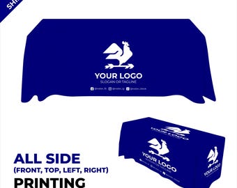 Custom Table Cover With Your Own Logo and Brand Name | Personalized Tablecloth For Trade Show Display| Custom wedding tablecloth decor