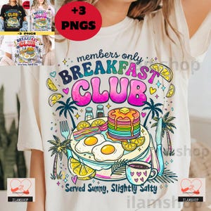 Breakfast Club Served Sunny Slightly Salty PNG: Funny Summer Sassy Trendy Brunch png Beach Breakfast Aesthetic (Digital Download)