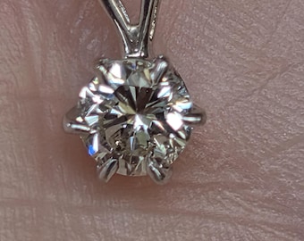 1/2 carat natural diamond pendant 14K w/g