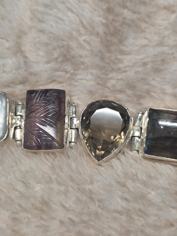 Artesian multi-Stone sterling silver bracelet - image 10