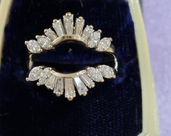 Diamond ballerina ring wrap 14K white gold