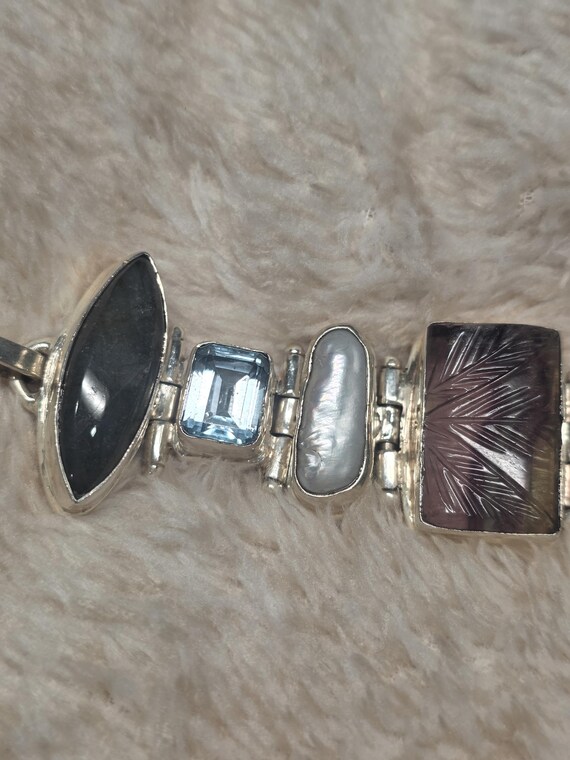 Artesian multi-Stone sterling silver bracelet - image 3