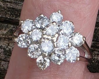 14k Weißgold Diamant Ring