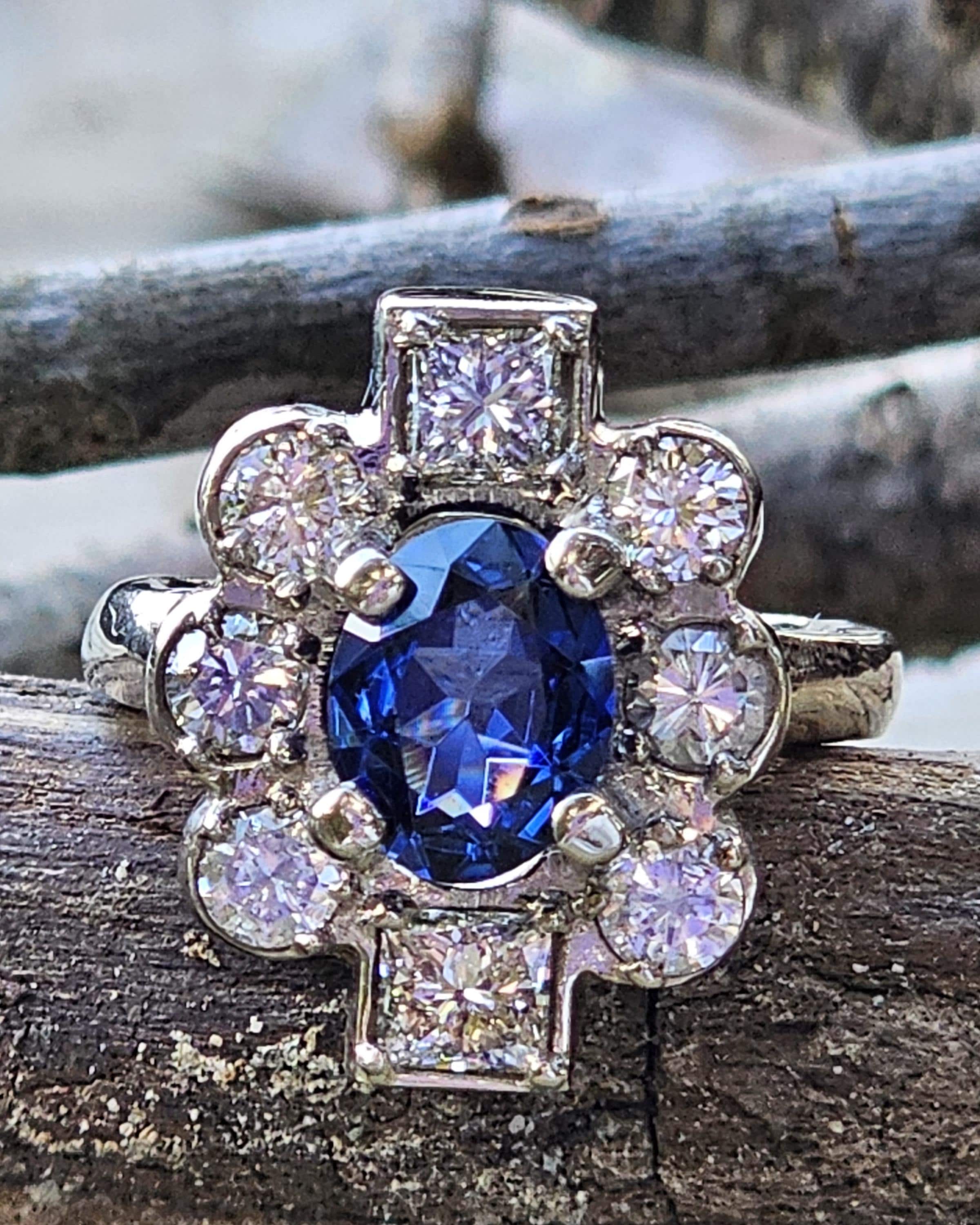 Sapphire and Diamond Ring Custom Made - Etsy