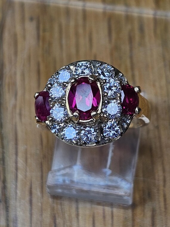 Custom natural Ruby and diamond ring - image 4