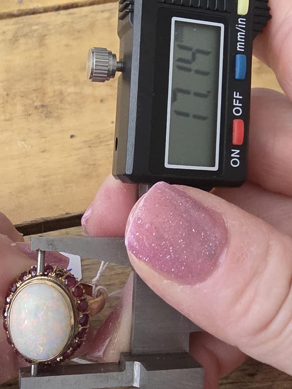 Vintage opal and ruby ring 14k - image 10