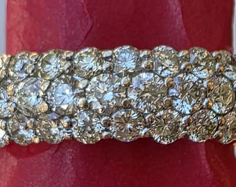 Full natural diamond eternity band, 14k y/g.