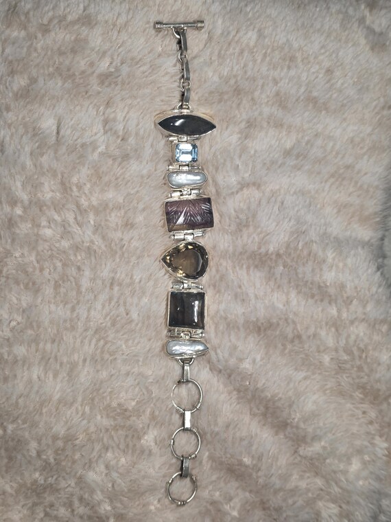 Artesian multi-Stone sterling silver bracelet - image 8