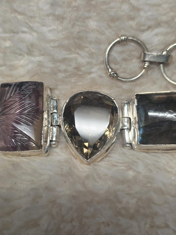 Artesian multi-Stone sterling silver bracelet - image 9