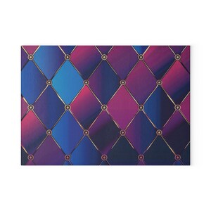Stylish Glass Cutting Board with Geometric Pattern, Kitchen Decor, Gift for Home Chefs, Dining Accessories, Wedding Present