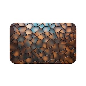 Stylish Abstract Bath Mat, Modern Bathroom Decor, Vintage Style, Home Comfort, Shower Mat, Unique Gift for Her