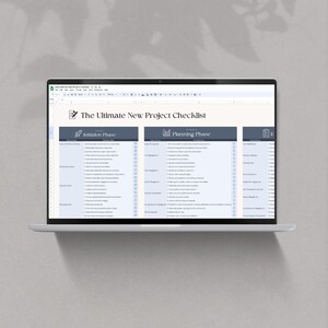 New Project Checklist Google Sheet, Digital Google Spreadsheets. Digital Download