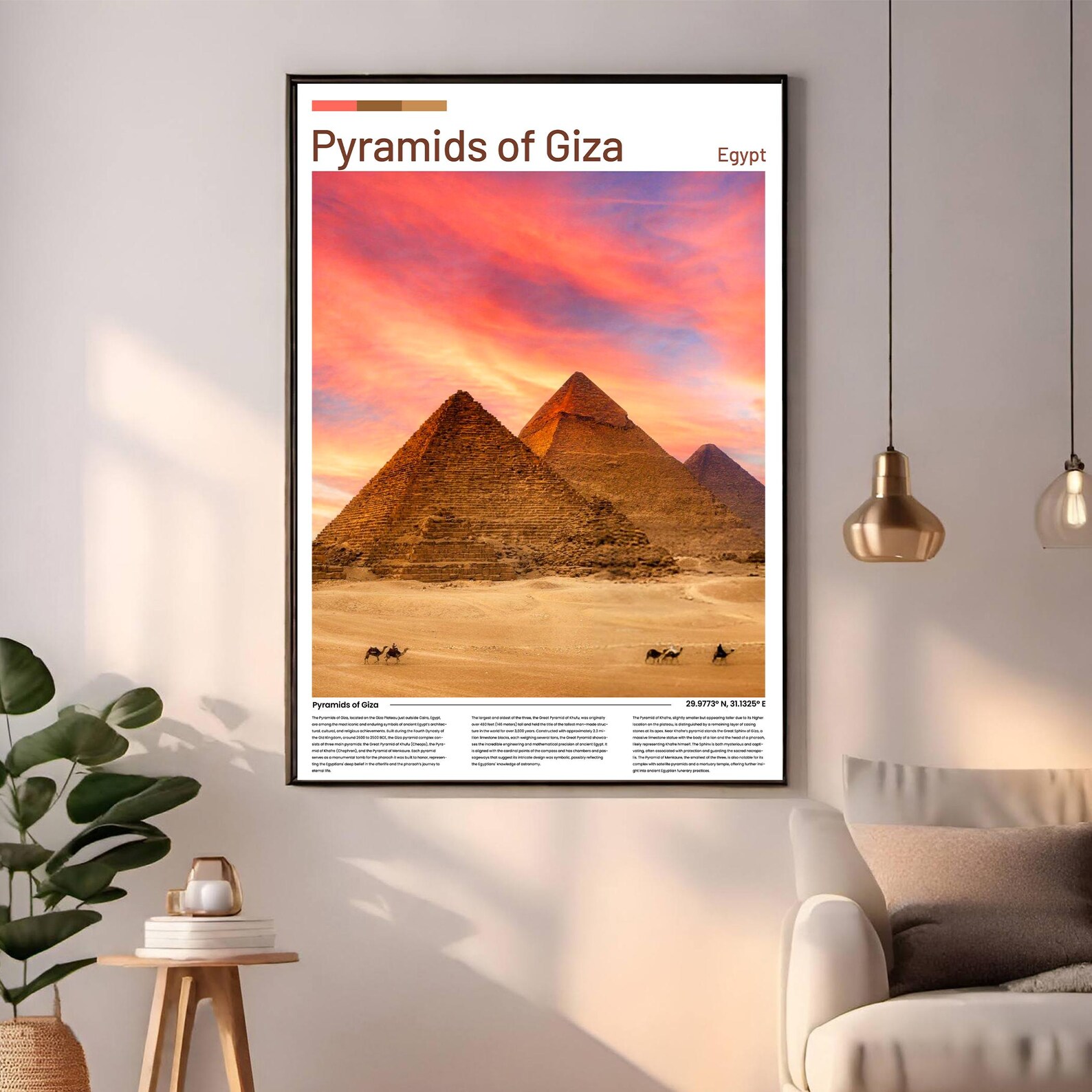 Pyramids of Giza Wall Art, Travel Memorabilia Prints, Wall Decor ...
