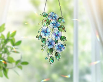 Forget Me Not Suncatcher, Flower Decor, Forget Me Not Gift, Sympathy Gift, Memory Gift, Loss Gift, Forget Me Not Ornament, Flower Art