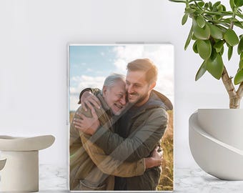 Personalized Photo Frame for Dad, Father's Day Photo Frame Gift, First Father's Day, Photo Sign for Dad, Gifts for Daddy, Grandpa Gift