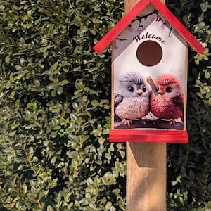Handmade Wooden Birdhouse - Rustic Vintage Unique Outdoor Bird House for Garden, Patio & Yard Decor - Weatherproof Nesting Box for Birds