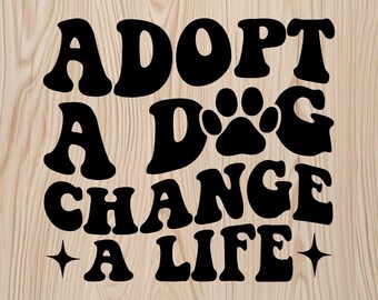 Adopt A Dog Save A Life - Vinyl Sticker Decal for Car, Laptop, Water Bottle