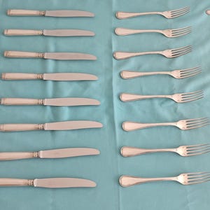 Malmaison Christofle 40-piece cutlery set in silver-plated metal with vintage goldsmith hallmarks