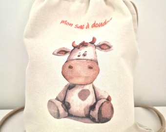 Cow cuddly toy bag