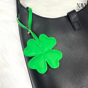 Four-leaf Clover Bag Charm, Clover Charm, Leather Charm, Leather Keychain,  Purse Charm, Bag Charm,  Four-leaf Charm, Four Leaf Bag Charm