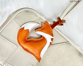 Handmade Fox Leather Bag Charm, Animal Key Charm,unique Handbag