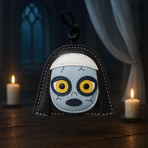 Valak Bag Charm, Real Leather Charm, Halloween Bag Charm, Halloween Keychain, Leather Charm, Bag Keychain, Leather Purse Charm, Bag Charm