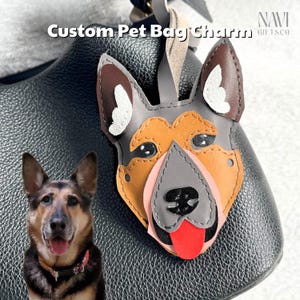 Custom Leather Pet Charm, Custom Dog Portrait, Dog Keychain, Leather Charm, Bag Keychain, Bag Charm Leather, Leather Purse Charm, Bag Charm