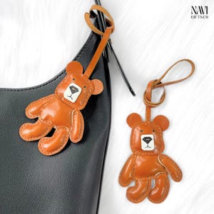 Bear Bag Charm, Bear Keychain, Teddy Bear Bag Charm, Bear Charm, Keychain Charm, Bag Charm Leather, Leather Purse Charm, Leather Keychain
