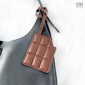 Chocolate Bar Bag Charm, 100% Real Leather Charm, Chocolate Bar Charm, Chocolate Keychain, Bag Keychain, Purse Charm, Bag Charm, Food Charms