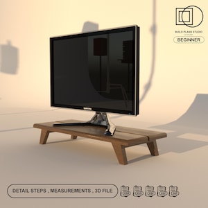 Wooden Monitor Riser Plans: Beginner Woodworking (Digital Download)