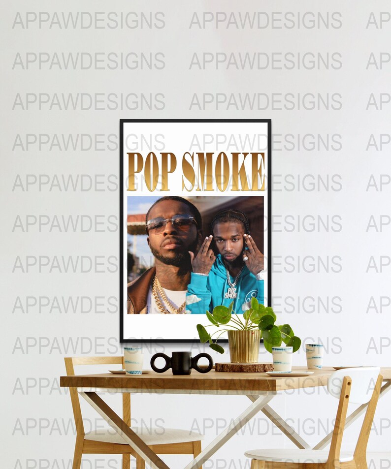 Pop Smoke Digital Print, Printable Wall Art, Hip Hop Rapper Poster ...