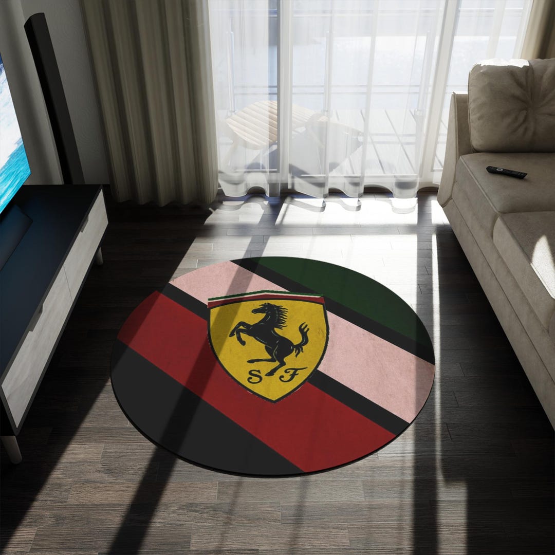 Car Enthusiast Rug, Ferrari-inspired Stylish Home Decor Accent, Modern ...