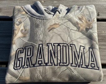 Grandma Camo Hoodie, Embroidered Realtree Pullover