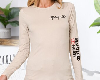 Registered Nurse Long Sleeve Shirt - RN Gift, Medical Apparel