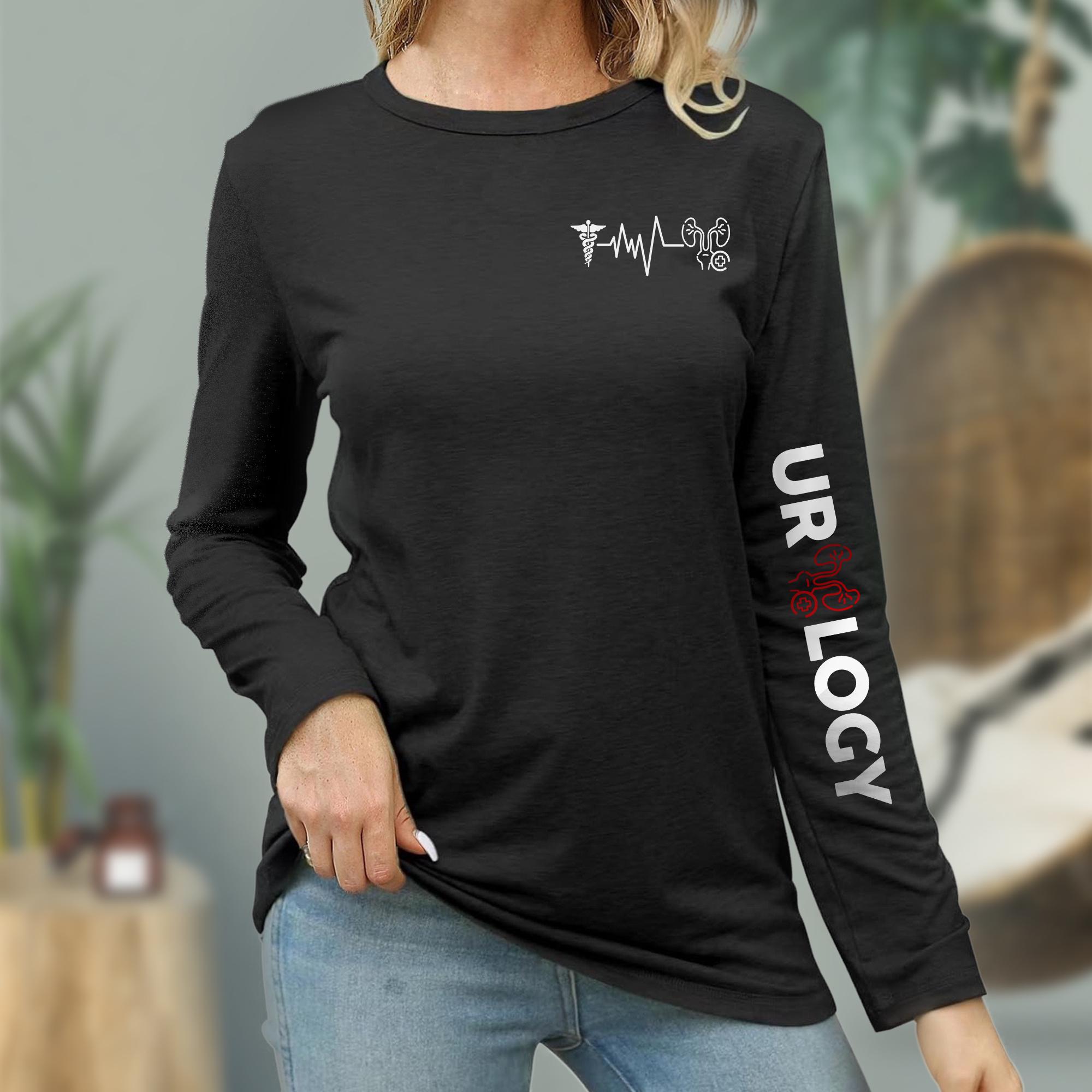 Urology Long Sleeve Shirt with Kidney EKG Design for Urologist Gift | Medical Specialty Tee for Doctor Nurse Clinic Staff or Residency