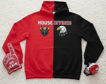 Personalized Two-Team Split Hoodie, College Football Gift